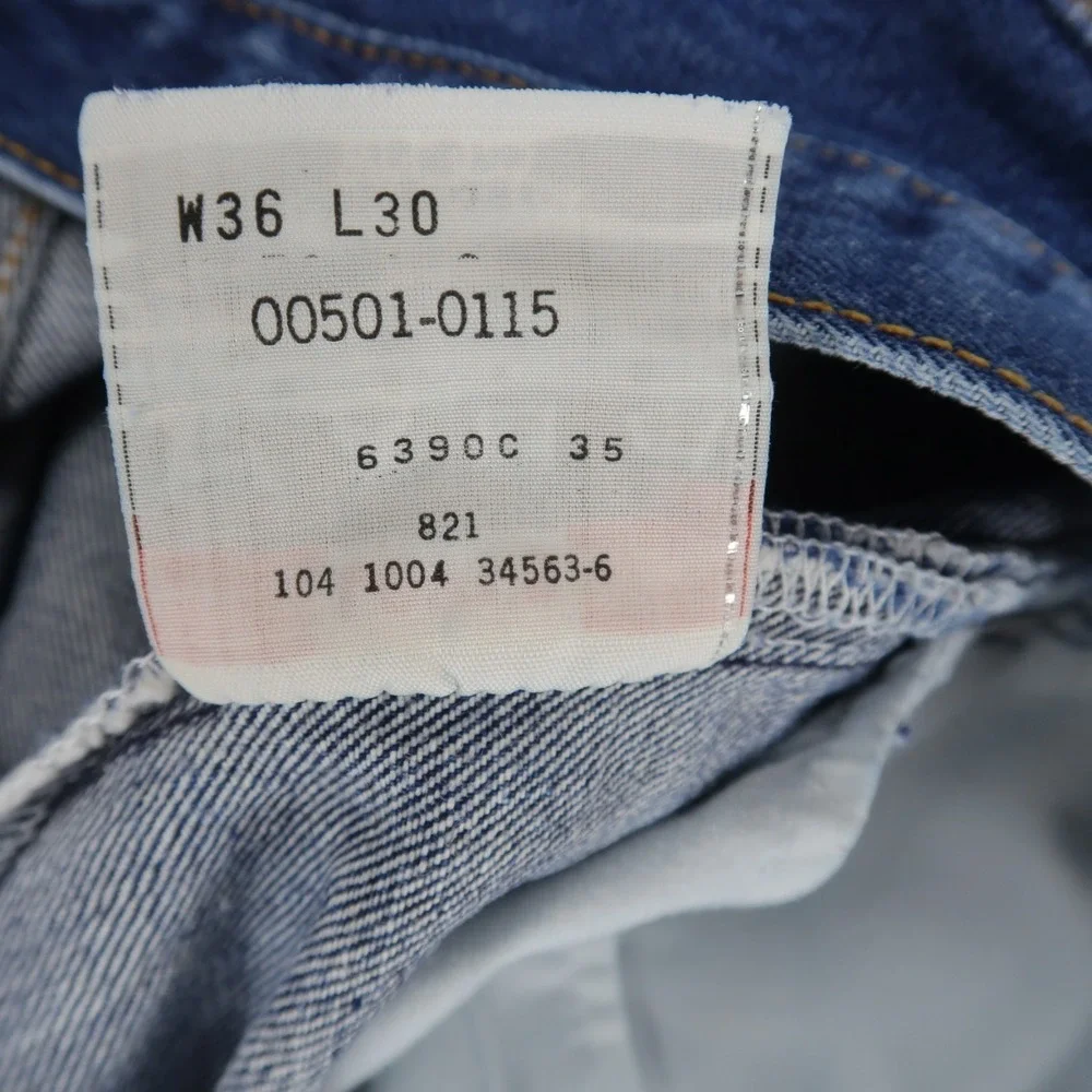 Vintage Levis 501 Jeans Mens 36x30 (34x26) Blue Original Fit Straight Button Fly - Picture 14 of 14